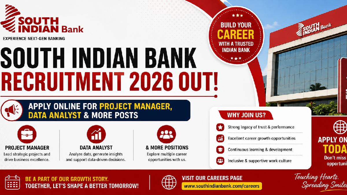 South Indian Bank Recruitment 2026 Project Manager Junior Data Data Analyst Posts